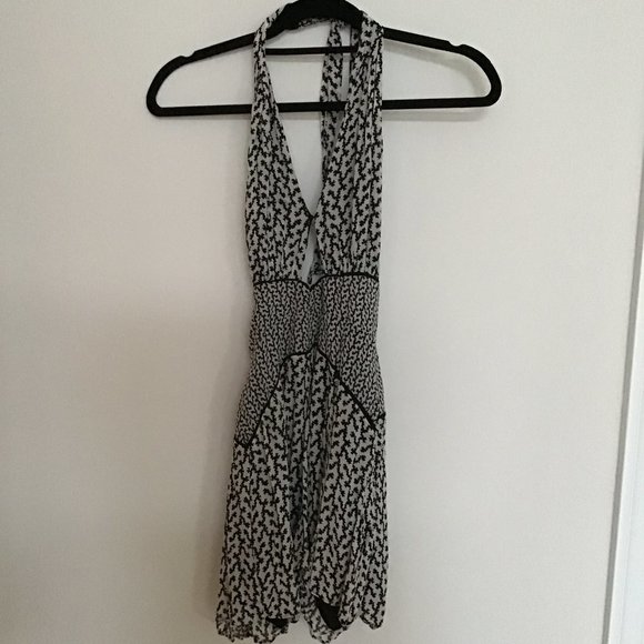 Reiss Mixed Black and White Pattern Halter Romper - Picture 6 of 10